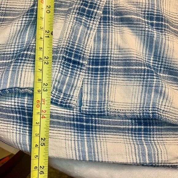 Madewell Shirt XS 100% Cotton Long-Sleeve Button-Up White Blue Plaid Comfy - Picture 16 of 16